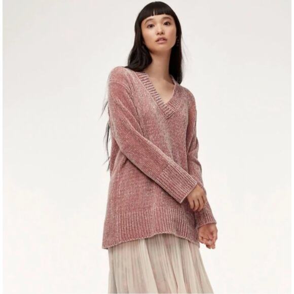 WILFRED x ARITZIA Violetta Chenille Sweater Mauve Pink Sz XS {3E22} - Picture 1 of 6